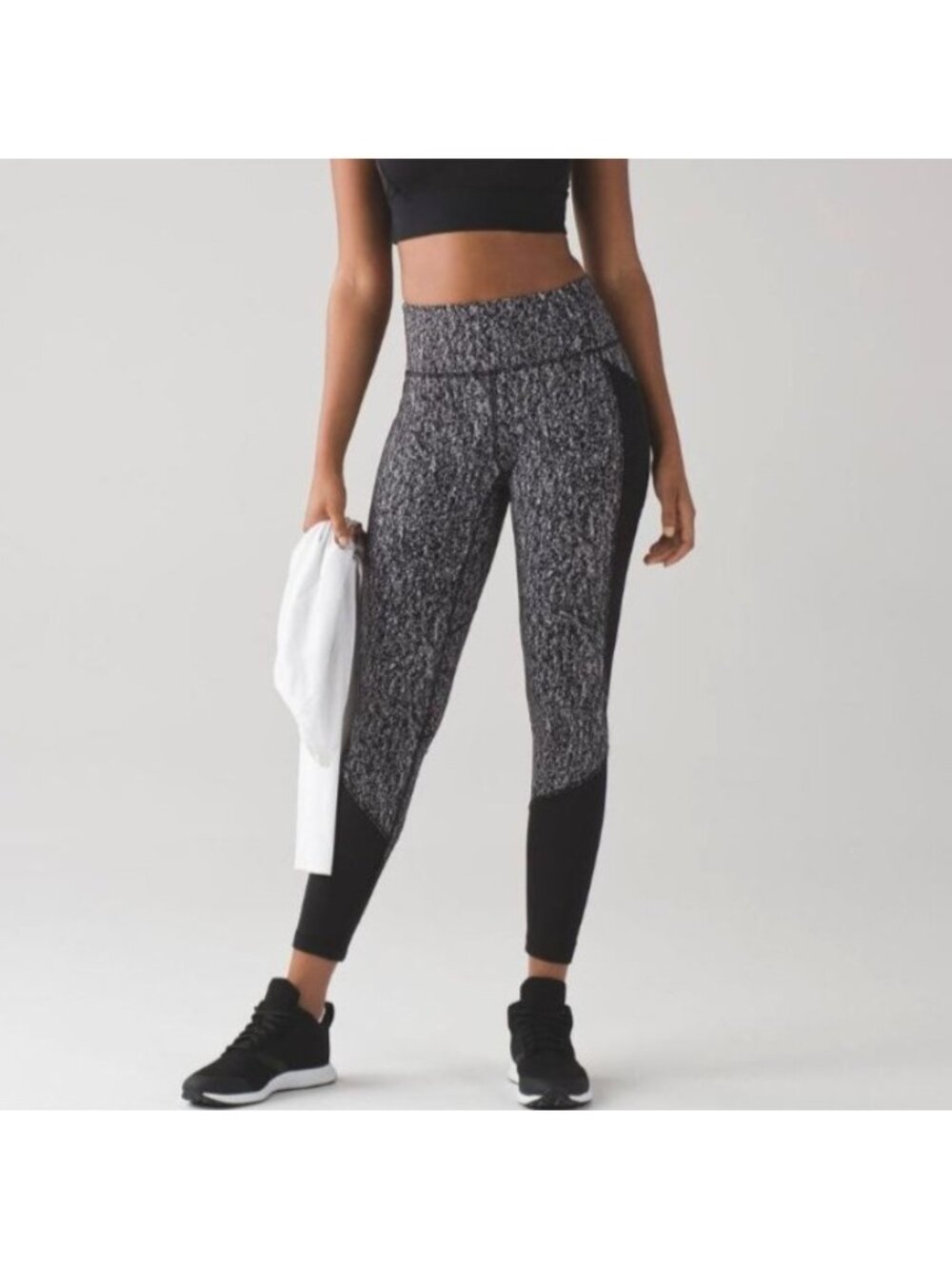 Lululemon Fit Physique Tight Luon Suited Jacquard Black White Leggings 6
